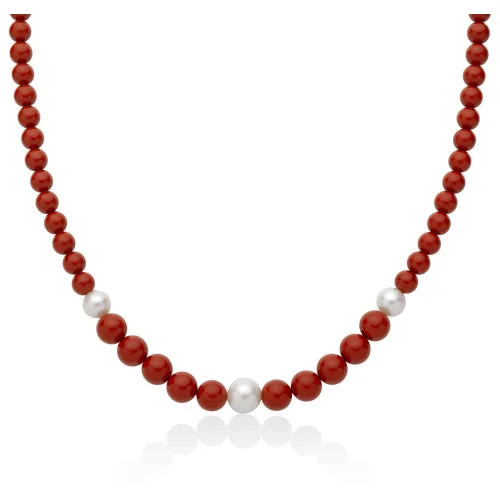 Collana Miluna Terra e Mare corallo